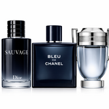 Kit Sauvage EDP 100ml + Bleu de Chanel 100ml + Invictus 100ml – Conjunto com Três Perfumes Masculinos