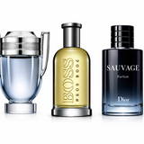 Kit Invictus 100ml + Boss Bottled 100ml + Sauvage EDP 100ml – Conjunto com Três Perfumes Masculinos